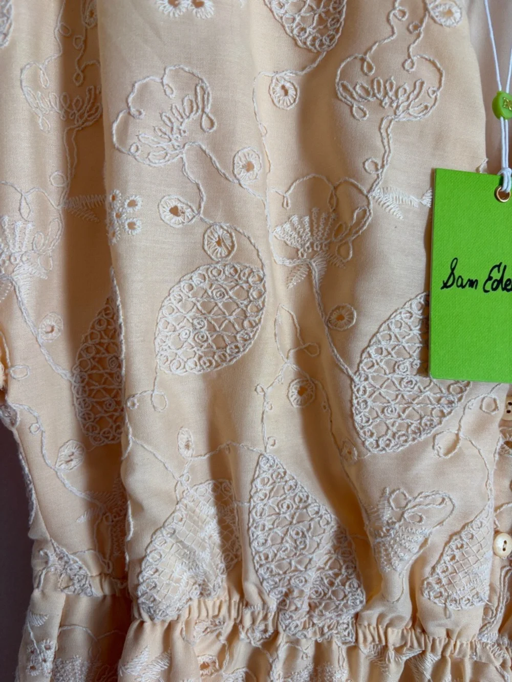 Sam Edelman Butter SS Collar Eyelet Maxi Dress size 8 new with tags - Picture 5 of 13